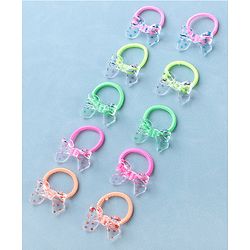 Babyhug Rubber Bands & Scrunchies Sets Pack of 10 - Pink & Green