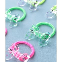 Babyhug Rubber Bands & Scrunchies Sets Pack of 10 - Pink & Green