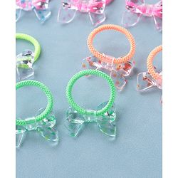 Babyhug Rubber Bands & Scrunchies Sets Pack of 10 - Pink & Green