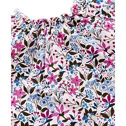 Babyhug Three Fourth Sleeves Top with Frill Detailing & Floral Print - Light Peach