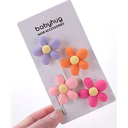 Babyhug Flower Applique Hair Pins & Clips - Multicolor