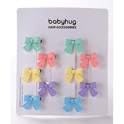 Babyhug Free Size Hair Clips Bow & Butterfly Clips  Pack of 10 - Multicolor