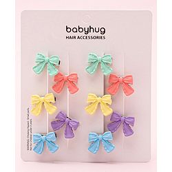 Babyhug Free Size Hair Clips Bow & Butterfly Clips  Pack of 10 - Multicolor