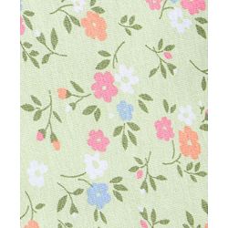 Babyhug Three Fourth Peasant Sleeves With Frill Detailing Floral Print Top - Green