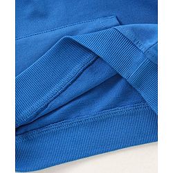 Babyhug Full Sleeves Winter Wear Hooded T-Shirt Text Print - Blue