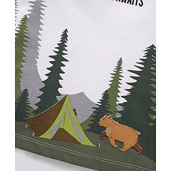 Babyhug Cotton Half Sleeves Forest Print T-Shirt - White