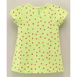 Babyug 100% Cotton Short Sleeves Frock Polka Dot Print- Green