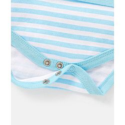 Babyhug 100% Cotton Knit Full Sleeves Onesies Cat Print - Blue