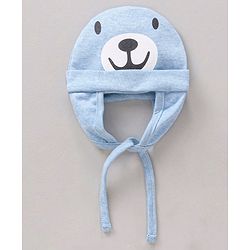 Babyhug Tie Knot Cap Dog Face Print Blue - Diameter 16 cm