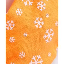 Babyhug 100% Cotton Mittens & Booties Set Ice Frost Print - Orange