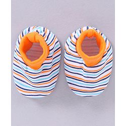 Babyhug 100% Cotton Striped Mittens & Booties - Multicolor