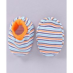 Babyhug 100% Cotton Striped Mittens & Booties - Multicolor