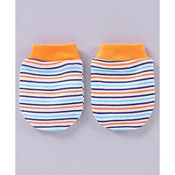 Babyhug 100% Cotton Striped Mittens & Booties - Multicolor