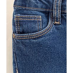 Babyhug Full Length Washed Denim Jeans with Stretch - Dark Blue