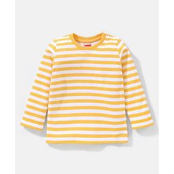 Babyhug 100% Cotton Full Sleeves Tee & Teddy Print Dungaree - Green & Yellow