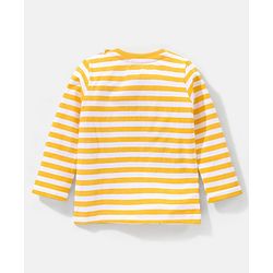 Babyhug 100% Cotton Full Sleeves Tee & Teddy Print Dungaree - Green & Yellow