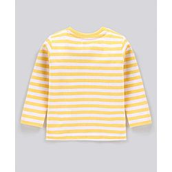 Babyhug Cotton Dungaree With Striped Inner T-Shirt Giraffe & Leaf  Print - Green and Yellow