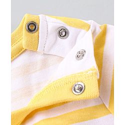 Babyhug Cotton Dungaree With Striped Inner T-Shirt Giraffe & Leaf  Print - Green and Yellow