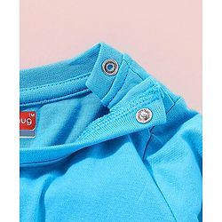 Babyhug 100% Cotton Full Sleeves T-Shirt & Dungaree Stripes & Monkey Print - Blue