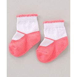 Cute Walk by Babyhug Anti Bacterial Ankle Length Non Terry Socks Flower Print Pack of 5 Pair - Pink