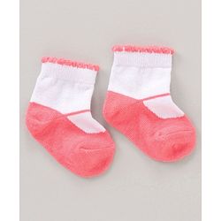 Cute Walk by Babyhug Anti Bacterial Ankle Length Non Terry Socks Flower Print Pack of 5 Pair - Pink
