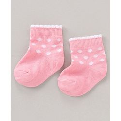 Cute Walk by Babyhug Anti Bacterial Ankle Length Non Terry Socks Flower Print Pack of 5 Pair - Pink