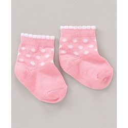 Cute Walk by Babyhug Anti Bacterial Ankle Length Non Terry Socks Flower Print Pack of 5 Pair - Pink