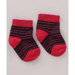 Cute Walk by Babyhug Anti Bacterial Ankle Length Non Terry Socks Strips Pack of 5 Pair - Multicolour