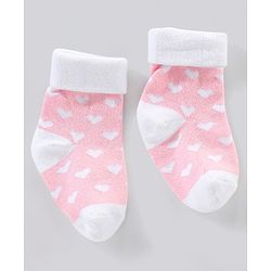 Cute Walk by Babyhug Cotton Anti Bacterial Ankle Length Socks Non Terry Stripes & Polka Dot Design Pack of 3 - Pink