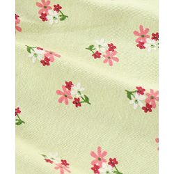 Babyhug Three Fourth Sleeves Top with Lace & Frill Detailing Floral Print - Light Olive