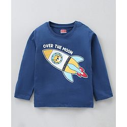 Babyhug Full Sleeves Cotton Striped and Rocket Printed T-shirts Pack of 3 - Blue Orange