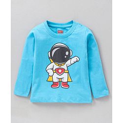 Babyhug Full Sleeves Cotton Striped and Text Printed T-shirts Pack of 3 - Blue Yellow