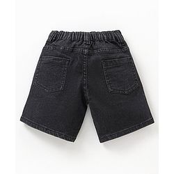 Babyhug Washed Knee Length Denim Bermuda - Black