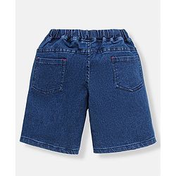 Babyhug Cotton Spandex Above Knee Length Washed Denim Bermuda - Dark Blue