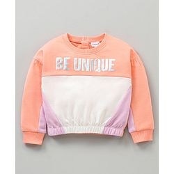 Babyhug 100% Cotton T-Shirt And Lounge Pant Text Print - White Peach Lilac