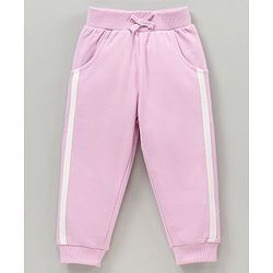 Babyhug 100% Cotton T-Shirt And Lounge Pant Text Print - White Peach Lilac