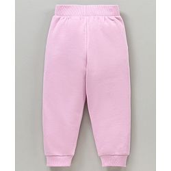 Babyhug 100% Cotton T-Shirt And Lounge Pant Text Print - White Peach Lilac