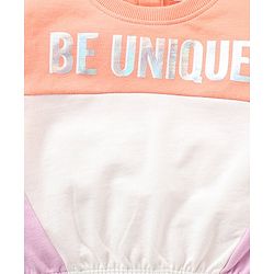 Babyhug 100% Cotton T-Shirt And Lounge Pant Text Print - White Peach Lilac