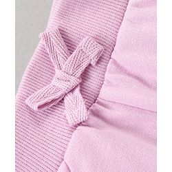 Babyhug 100% Cotton T-Shirt And Lounge Pant Text Print - White Peach Lilac