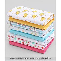 Babyhug 100% Cotton Wash Cloth Pack of 8 - Multicolor
