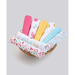 Babyhug 100% Cotton Wash Cloth Pack of 8 - Multicolor