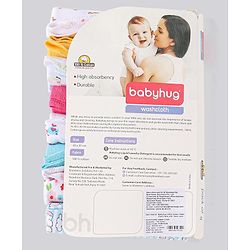 Babyhug 100% Cotton Wash Cloth Pack of 8 - Multicolor