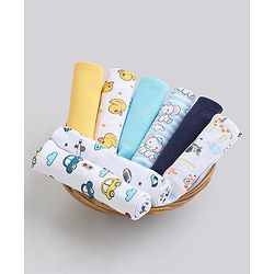 Babyhug 100% Cotton Wash Cloth Pack of 8 - Multicolor