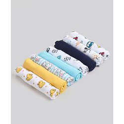 Babyhug 100% Cotton Wash Cloth Pack of 8 - Multicolor