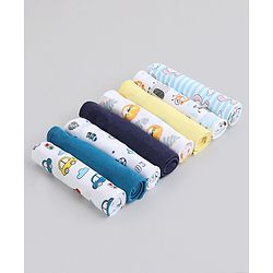 Babyhug 100% Cotton Wash Cloth Pack of 8 - Multicolor
