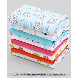 Babyhug 100% Cotton Wash Cloth Pack of 8 - Multicolor