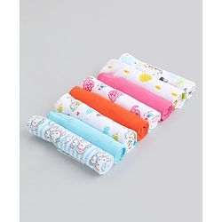 Babyhug 100% Cotton Wash Cloth Pack of 8 - Multicolor