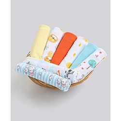 Babyhug 100% Cotton Wash Cloth Pack of 8 - Multicolor