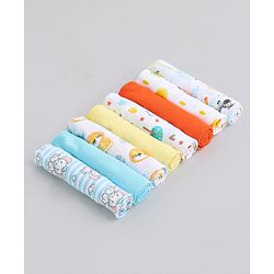 Babyhug 100% Cotton Wash Cloth Pack of 8 - Multicolor