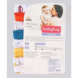 Babyhug 100% Cotton Wash Cloth Pack of 8 - Multicolor